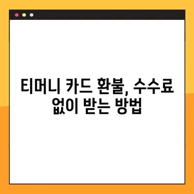 티머니 교통카드 환불 완벽 가이드 | 수수료 없이 쉽고 빠르게 환불받는 방법