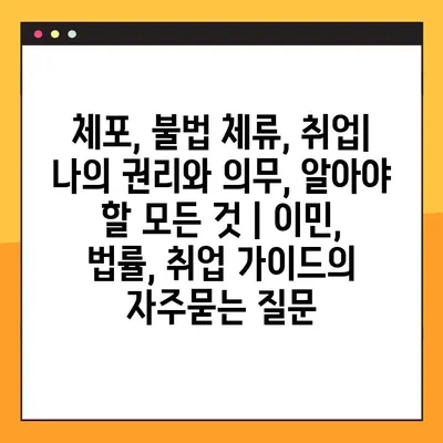 체포, 불법 체류, 취업| 나의 권리와 의무, 알아야 할 모든 것 | 이민, 법률, 취업 가이드