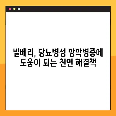 당뇨병성 망막병증 천연 치료에 도움이 되는 빌베리의 효능| 당신의 눈 건강을 위한 솔루션 | 당뇨눈, 천연 치료, 빌베리, 눈 건강