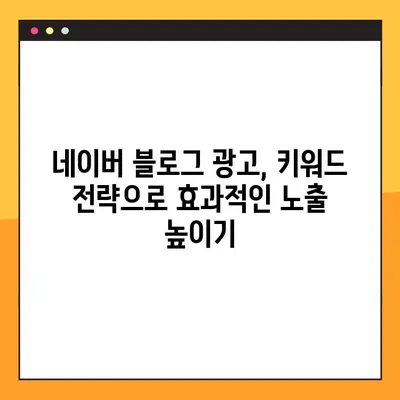 네이버 블로그광고 노출 최적화| 키워드 전략으로 효과 높이기 | 블로그 마케팅, 광고 효율, 노출 증진