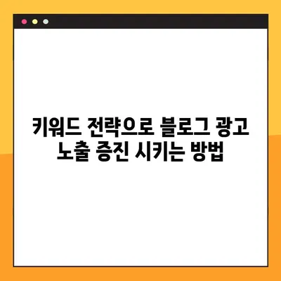 네이버 블로그광고 노출 최적화| 키워드 전략으로 효과 높이기 | 블로그 마케팅, 광고 효율, 노출 증진