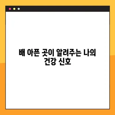 배 통증, 위치별 원인 분석 가이드| 어디가 아픈지에 따라 달라지는 진단 | 배 통증 원인 파악, 통증 완화 팁