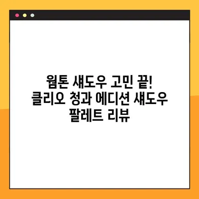 웜톤 찰떡템! 올리브영에서 찾은 클리오 청과 에디션 섀도우 추천 | 웜톤 섀도우, 클리오, 올리브영, 섀도우 추천, 쿨톤 섀도우