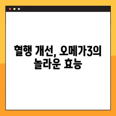 혈행 개선을 위한 오메가3 풍부한 영양제 추천 | 건강, 혈관 관리, 오메가3 효능, 제품 비교