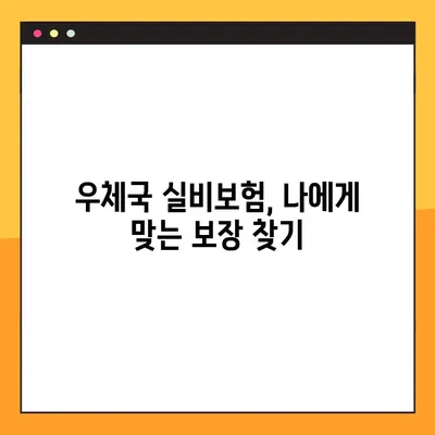 우체국 실비보험 가입 완벽 가이드| 조건, 꿀팁, 고객센터 정보까지! | 보장 범위, 비교, 주의 사항