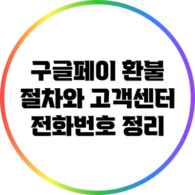 구글페이 환불 절차와 고객센터 전화번호 정리