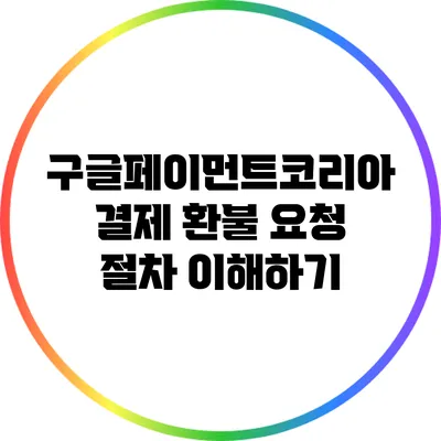 구글페이먼트코리아 결제 환불 요청 절차 이해하기