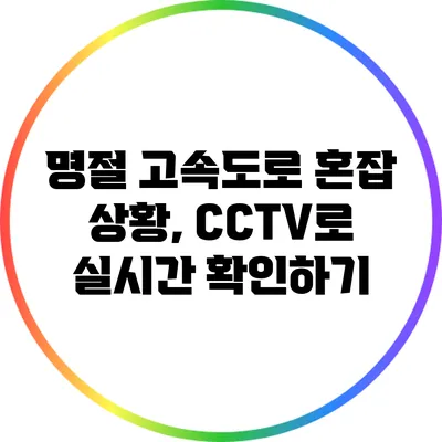 명절 고속도로 혼잡 상황, CCTV로 실시간 확인하기