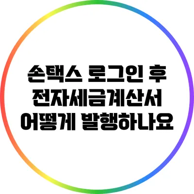 손택스 로그인 후 전자세금계산서 어떻게 발행하나요?