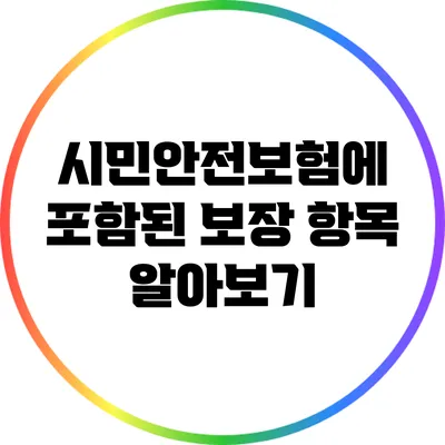 시민안전보험에 포함된 보장 항목 알아보기
