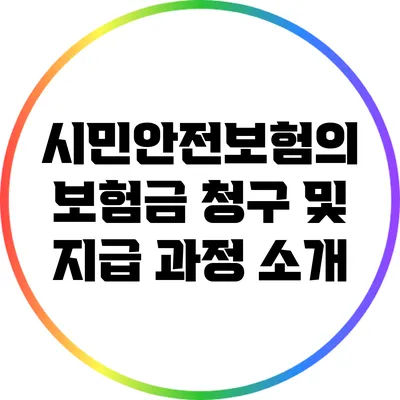 시민안전보험의 보험금 청구 및 지급 과정 소개