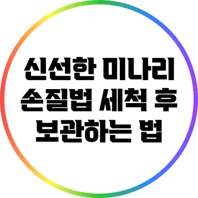 신선한 미나리 손질법: 세척 후 보관하는 법