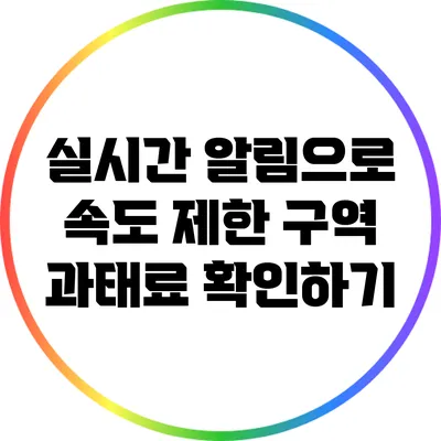 실시간 알림으로 속도 제한 구역 과태료 확인하기