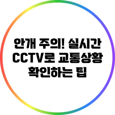 안개 주의! 실시간 CCTV로 교통상황 확인하는 팁
