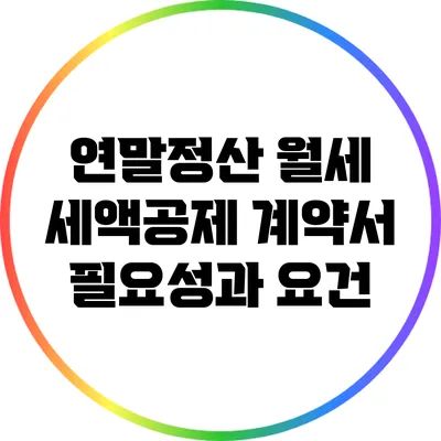 연말정산 월세 세액공제: 계약서 필요성과 요건