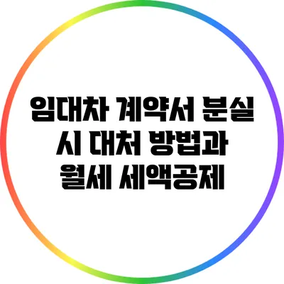 임대차 계약서 분실 시 대처 방법과 월세 세액공제