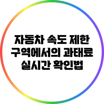 자동차 속도 제한 구역에서의 과태료 실시간 확인법