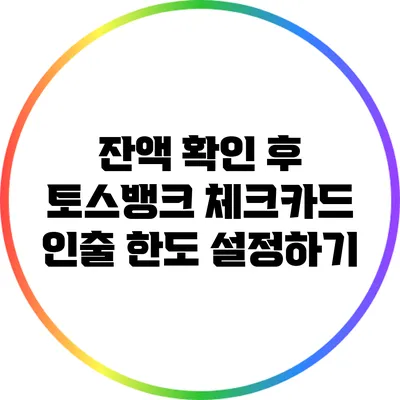 잔액 확인 후 토스뱅크 체크카드 인출 한도 설정하기