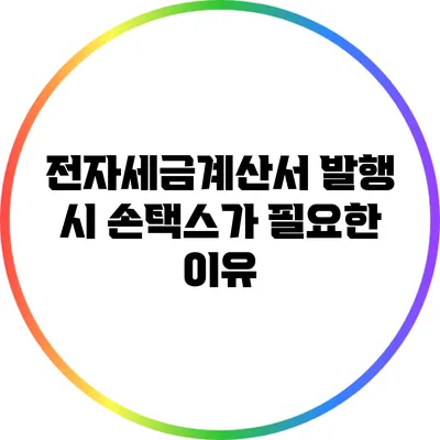 전자세금계산서 발행 시 손택스가 필요한 이유