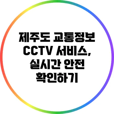 제주도 교통정보 CCTV 서비스, 실시간 안전 확인하기