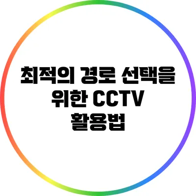 최적의 경로 선택을 위한 CCTV 활용법