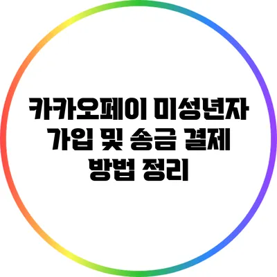 카카오페이 미성년자 가입 및 송금 결제 방법 정리