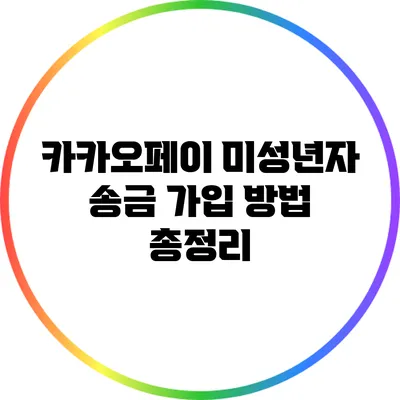 카카오페이 미성년자 송금 가입 방법 총정리