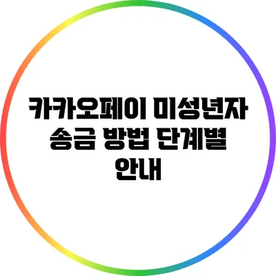 카카오페이 미성년자 송금 방법: 단계별 안내