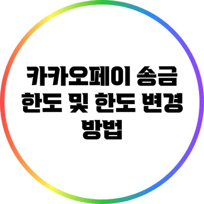 카카오페이 송금 한도 및 한도 변경 방법