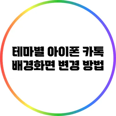 테마별 아이폰 카톡 배경화면 변경 방법