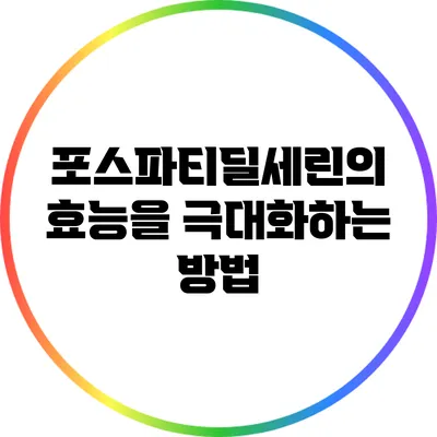 포스파티딜세린의 효능을 극대화하는 방법