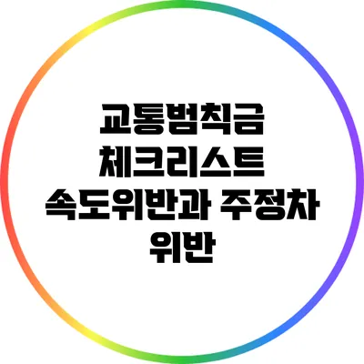 교통범칙금 체크리스트: 속도위반과 주정차 위반