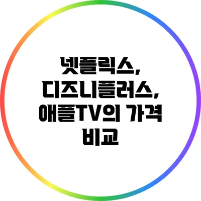 넷플릭스, 디즈니플러스, 애플TV의 가격 비교