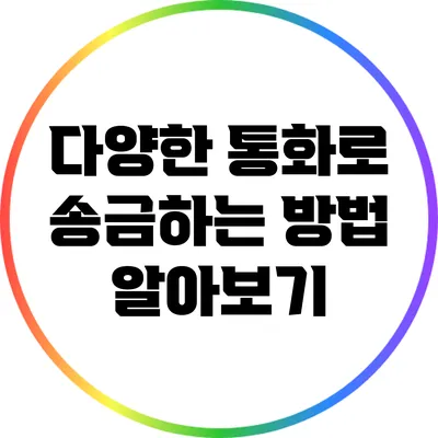 다양한 통화로 송금하는 방법 알아보기