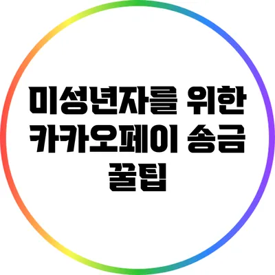 미성년자를 위한 카카오페이 송금 꿀팁