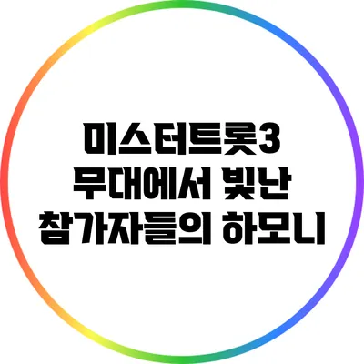 미스터트롯3 무대에서 빛난 참가자들의 하모니