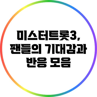 미스터트롯3, 팬들의 기대감과 반응 모음