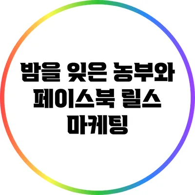 밤을 잊은 농부와 페이스북 릴스 마케팅