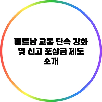 베트남 교통 단속 강화 및 신고 포상금 제도 소개