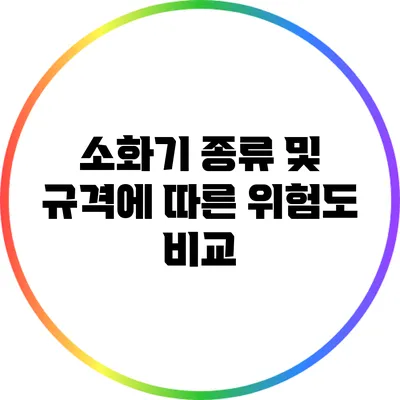 소화기 종류 및 규격에 따른 위험도 비교