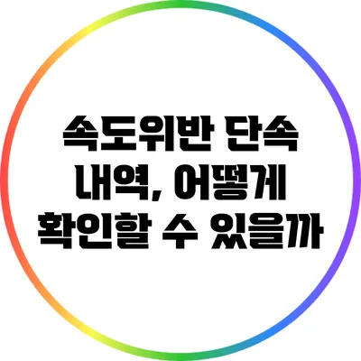 속도위반 단속 내역, 어떻게 확인할 수 있을까?