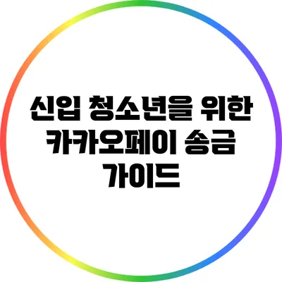 신입 청소년을 위한 카카오페이 송금 가이드