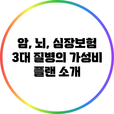암, 뇌, 심장보험: 3대 질병의 가성비 플랜 소개
