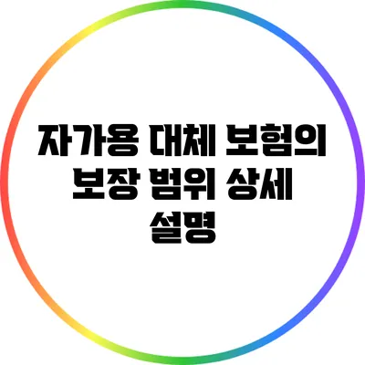 자가용 대체 보험의 보장 범위 상세 설명
