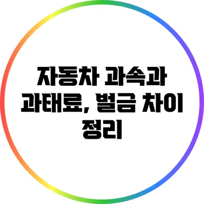 자동차 과속과 과태료, 벌금 차이 정리
