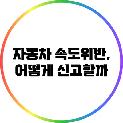 자동차 속도위반, 어떻게 신고할까?