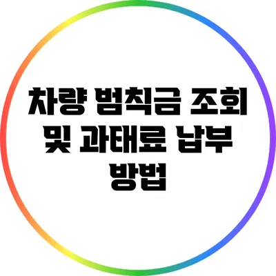 차량 범칙금 조회 및 과태료 납부 방법