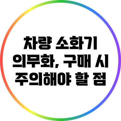 차량 소화기 의무화, 구매 시 주의해야 할 점