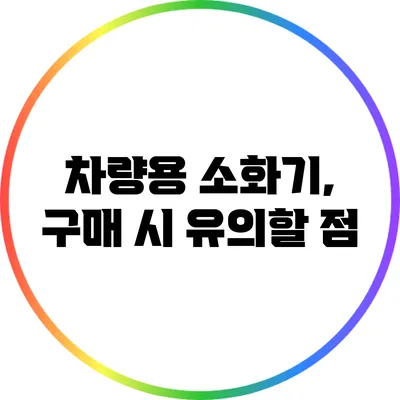 차량용 소화기, 구매 시 유의할 점