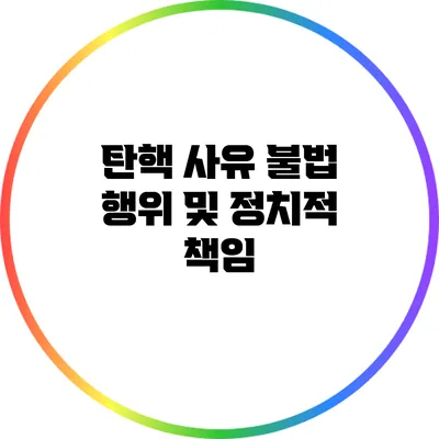 탄핵 사유 불법 행위 및 정치적 책임